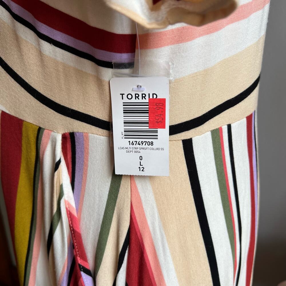 Striped Multicolor Button-Up Dress - Picture 9 of 12